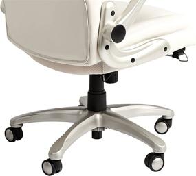 img 1 attached to 🪑 AmazonCommercial Ergonomic High-Back Executive Chair: Flip-up Armrests, Motive Lumbar Support, Cream Bonded Leather Design