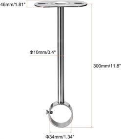 img 1 attached to 🔧 uxcell Ceiling-Mount Bracket, 32mm Dia Wardrobe Pipe, Shower Curtain Closet Wardrobe Rod Lever Support Holder, Pipe Flange Socket 2pcs (300mm Height)