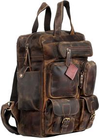 img 4 attached to 🎒 Ruzioon Retro Buffalo Leather Backpack