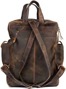 img 1 attached to 🎒 Ruzioon Retro Buffalo Leather Backpack