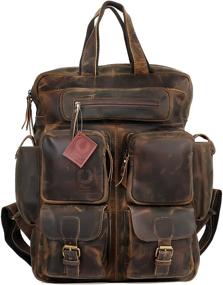 img 3 attached to 🎒 Ruzioon Retro Buffalo Leather Backpack