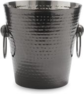 🍾 viski warren: gunmetal hammered ice bucket - sleek, chilling serveware in black logo