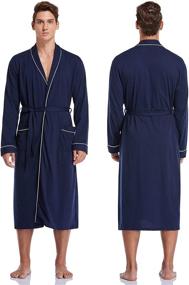 img 3 attached to COLORFULLEAF Lightweight Cotton Kimono Bathrobe: Luxurious comfort for ultimate relaxation!
