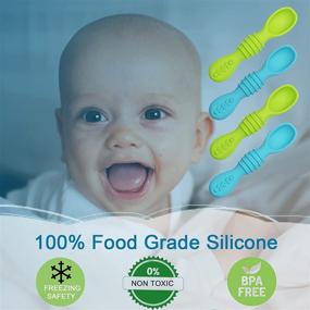 img 3 attached to 🥄 Baby Silicone Spoons Set - Ideal for First Stage Feeding and Baby Led Weaning (4Pack)