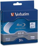📀verbatim bd-r 25gb 6x блю-рэй записываемый диск - 3 диска в боксе для бижутерии - 97341: блю-рэй запись высокой емкости для оптимального хранения. логотип