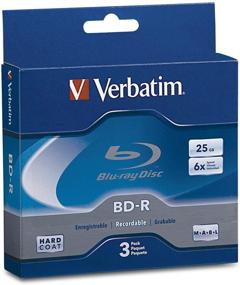 img 2 attached to 📀 Verbatim BD-R 25GB 6X Blu-ray Recordable Media Disc - 3 Disc Jewel Case Box - 97341: High-Capacity Blu-ray Recording for Optimal Storage