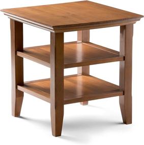 img 2 attached to SimpliHome Acadian End Table, 19 inch, Light Golden Brown - Enhanced SEO-friendly Product Name