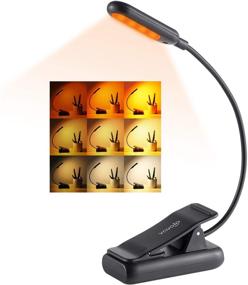 img 3 attached to 📚 VAVOFO Amber Rechargeable Book Lights: 7 LEDs Eye Care, Blue Light Blocking, 9 Colors, 9 Brightness - 2-Pack, Black