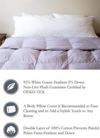 img 3 attached to 🌬️ Premium White Goose Down and Feather Body Pillow – Size 20 Inches x 72 Inches