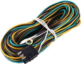 img 4 attached to 🚗 25ft Miady Trailer Wiring Harness with 4 Flat Connector | 18AWG Color Coded Wires – Trailer Light Wiring Extension Kit with 4ft White Ground Wire