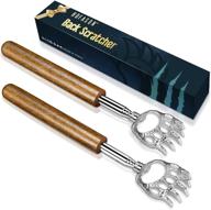 🐻 hofason 2 pack back scratcher: extendable metal bear claw telescopic backscratcher for men and women, with wooden handle - ultimate relief for back and body itching logo