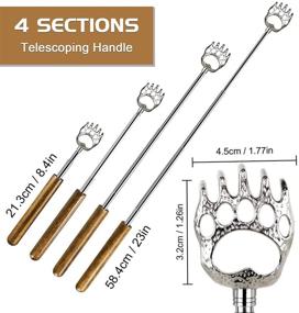 img 3 attached to 🐻 HOFASON 2 Pack Back Scratcher: Extendable Metal Bear Claw Telescopic Backscratcher for Men and Women, with Wooden Handle - Ultimate Relief for Back and Body Itching