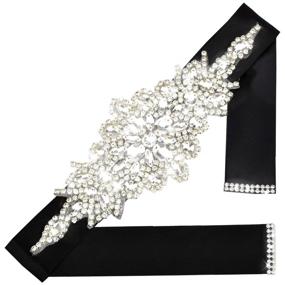 img 4 attached to 👗 Black Rhinestone Women Dress Belts: Perfect Accessories for Gowns, Proms, Weddings & More