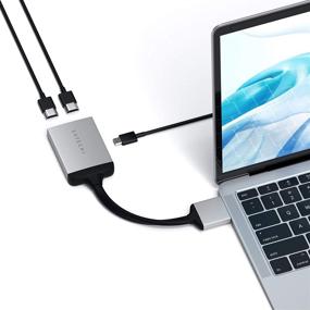 img 4 attached to Satechi Type-C Dual HDMI Adapter 4K 60Hz with USB-C PD Charging - Patent Pending - Compatible with 2020 MacBook Pro, Air, Mac Mini (Silver)