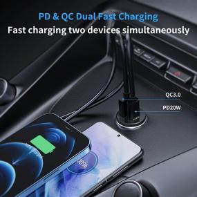 img 1 attached to 🚗 Синхровайр USB C зарядное устройство для автомобиля 38 Вт - быстрая поддержка PD и QC 3.0 двойной порт [супер мини и полностью металлический] адаптер для прикуривателя автомобиля - совместимо с iPhone 13/12/12 Pro/12 Pro Max/11/XS, Samsung и другими.