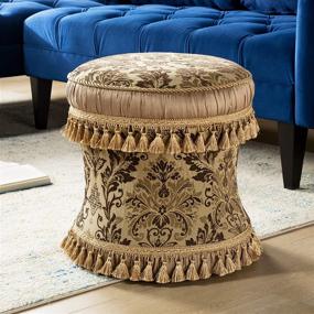 img 4 attached to 🪑 Leona Decorative Ottoman by Jennifer Taylor Home in Brown