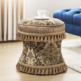 img 3 attached to 🪑 Leona Decorative Ottoman by Jennifer Taylor Home in Brown