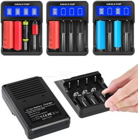 img 1 attached to 🔋 Advanced 4 Bay LCD Battery Charger for 18650, 14500, A AA AAA Batteries - Li-ion, Ni-MH, Ni-Cd - with Display