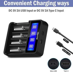 img 2 attached to 🔋 Advanced 4 Bay LCD Battery Charger for 18650, 14500, A AA AAA Batteries - Li-ion, Ni-MH, Ni-Cd - with Display