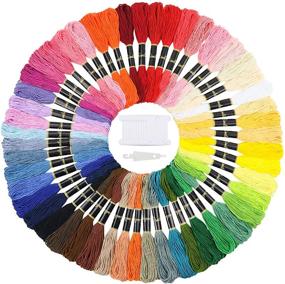 img 4 attached to 🧵 Similane Embroidery Floss: 50 Skeins Rainbow Color Cross Stitch Thread for Friendship Bracelets & Crafts - Includes 12 Floss Bobbins & Needle-Threading Tool