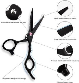 img 2 attached to ✂️ Hair Cutting Scissors Shears Kit: CDNGELO Thinning Scissors with Comb - Professional Barber/Salon/Home Shears Kit For Men, Women, Kids