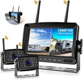 img 4 attached to 📷 FHD 1080P 2 Digital Wireless Backup Camera System for RVs/Trailers/Trucks/Motorhomes/5th Wheels: Ultimate Highway Monitoring Experience with Strong Signal, Super Night Vision, and IP69K Waterproof!
