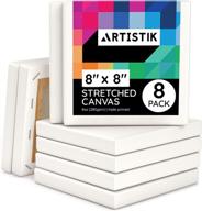 🎨 8x8 artistik stretched canvases - acid-free, triple primed gesso, artist quality art paint supply (pack of 8) logo