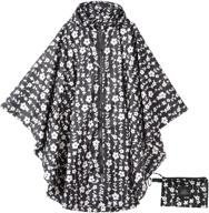 stay dry in style: women's waterproof rain poncho with hood, zipper - perfect for outdoor hiking and biking logo