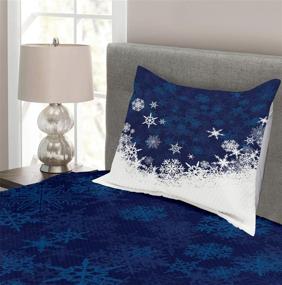 img 2 attached to ❄️ Snowflake Bedspread Twin Size, Winter Theme Christmas Illustration Cold Weather Season Inspired Celebration, Decorative Quilted Coverlet Set with Pillow Sham, Indigo White - Lunarable