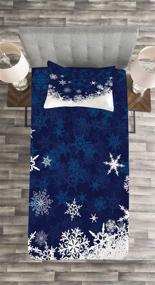img 1 attached to ❄️ Snowflake Bedspread Twin Size, Winter Theme Christmas Illustration Cold Weather Season Inspired Celebration, Decorative Quilted Coverlet Set with Pillow Sham, Indigo White - Lunarable