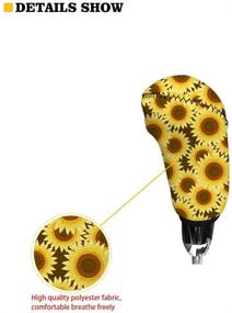 img 2 attached to 🌻 Enhance Your Car's Interior with Babrukda Car Interior Accessories for Women - Yellow Sunflower Pattern Gear Shift Knob and Handbrake Cover Set - Easy Install, Anti-Slip, Universal Fit - 2 pcs