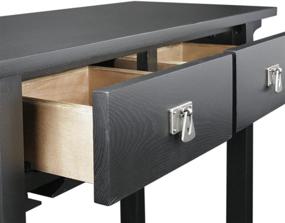 img 1 attached to 🍷 Classy and Functional: Leick Mission Wine Table with Storage Drawers in Slate Black Finish
