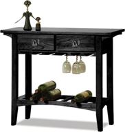 🍷 classy and functional: leick mission wine table with storage drawers in slate black finish logo