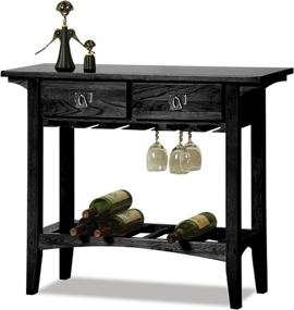 img 4 attached to 🍷 Classy and Functional: Leick Mission Wine Table with Storage Drawers in Slate Black Finish