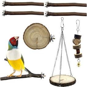 img 4 attached to 🐦 EBaokuup Bird Natural Wood Perch Stand Platform - 8 PCS Small Bird Parrot Perch Stand Platform Exercise Toy for Budgies Cockatiels Conure Lovebirds: Enhance Your Bird's Playtime with Premium Quality Wooden Perches!