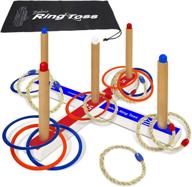 🎯 ultimate ring toss deluxe set – 16 rings, 8 rope & 8 plastic – carry bag included – easy assembly – fun yard games for kids – outdoor toys логотип