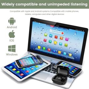 img 2 attached to 🎧 Waterproof Touch Control Earbuds Headphones with LED Display - Hi-Fi Stereo, Built-in Mic for Daily Use