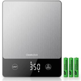 img 4 attached to 🍽️ Geekclick Digital Food Scale for Baking and Cooking - Precise Gram and Ounce Weight Measurement - Ideal for Meal Prep, Weight Loss - Stainless Steel & Tempered Glass Construction