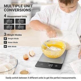 img 2 attached to 🍽️ Geekclick Digital Food Scale for Baking and Cooking - Precise Gram and Ounce Weight Measurement - Ideal for Meal Prep, Weight Loss - Stainless Steel & Tempered Glass Construction