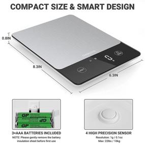 img 1 attached to 🍽️ Geekclick Digital Food Scale for Baking and Cooking - Precise Gram and Ounce Weight Measurement - Ideal for Meal Prep, Weight Loss - Stainless Steel & Tempered Glass Construction