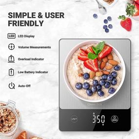 img 3 attached to 🍽️ Geekclick Digital Food Scale for Baking and Cooking - Precise Gram and Ounce Weight Measurement - Ideal for Meal Prep, Weight Loss - Stainless Steel & Tempered Glass Construction