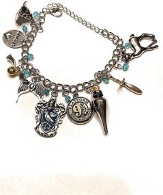 img 1 attached to 🦅 Ivy & Clover Ravenclaw Hogwarts Crest Charm Bracelet - HP Inspired Horcrux Design