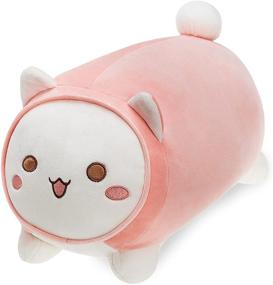 img 4 attached to 🐱 Cute Stuffed Animal Cat Plush Toy - Anime Kitten Soft Pillow, Kawaii Plush Pet Kitty for Boys and Girls (Pink, 11.8'') - Enhanced SEO