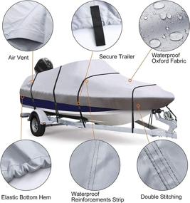 img 2 attached to 🚤 RVMasking Upgraded 900D Trailerable Full Size Boat Cover - Gray | V-Hull Runabouts | Outboards and I/O Bass Boats | Motor Cover Included | Length: 17-19 ft | Beam Width: up to 96 inches | Gray