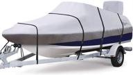 🚤 rvmasking upgraded 900d trailerable full size boat cover - gray | v-hull runabouts | outboards and i/o bass boats | motor cover included | length: 17-19 ft | beam width: up to 96 inches | gray логотип