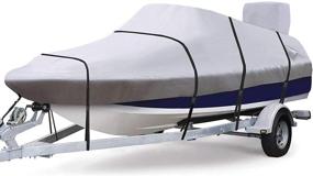 img 4 attached to 🚤 RVMasking Upgraded 900D Trailerable Full Size Boat Cover - Gray | V-Hull Runabouts | Outboards and I/O Bass Boats | Motor Cover Included | Length: 17-19 ft | Beam Width: up to 96 inches | Gray