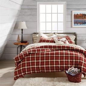 img 4 attached to 🛏️ G.H. Bass Autumn Plaid 3-Piece Cotton Comforter Bedding Set: Full/Queen Size in Spice Shade - Cozy and Stylish Upgrade for Your Bedroom