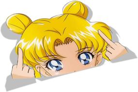 img 3 attached to Наклейки для автомобиля Sailor Moon Anime - наклейка 5.1'' BLKUOPAR с дизайном 3D тени, водонепроницаемые виниловые наклейки для творческого декора от солнца, наклейки личности с мультяшным привкусом.