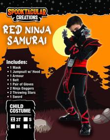 img 3 attached to 👦 Authentic Child Ninja Samurai Costume - Size Small: Unleash Your Child's Inner Warrior!