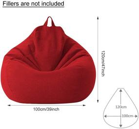 img 1 attached to 🪑 KAIKAIXIN Bean Bag Cover - 100x120cm Cotton Linen Slipcover - Zipper Bean Bag Sofa Cover No Filler Dustproof Lazy Lounger Bean Bag Storage Chair Outdoor Indoor